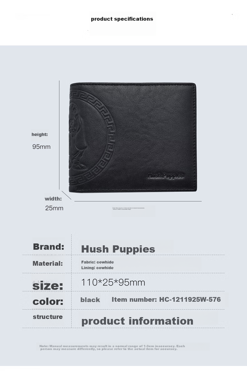 Hush Puppies Wallet, Short Business Casual Brand Embossed Billfold, Gift Box Set, Father's Day Gift for Boyfriend 7