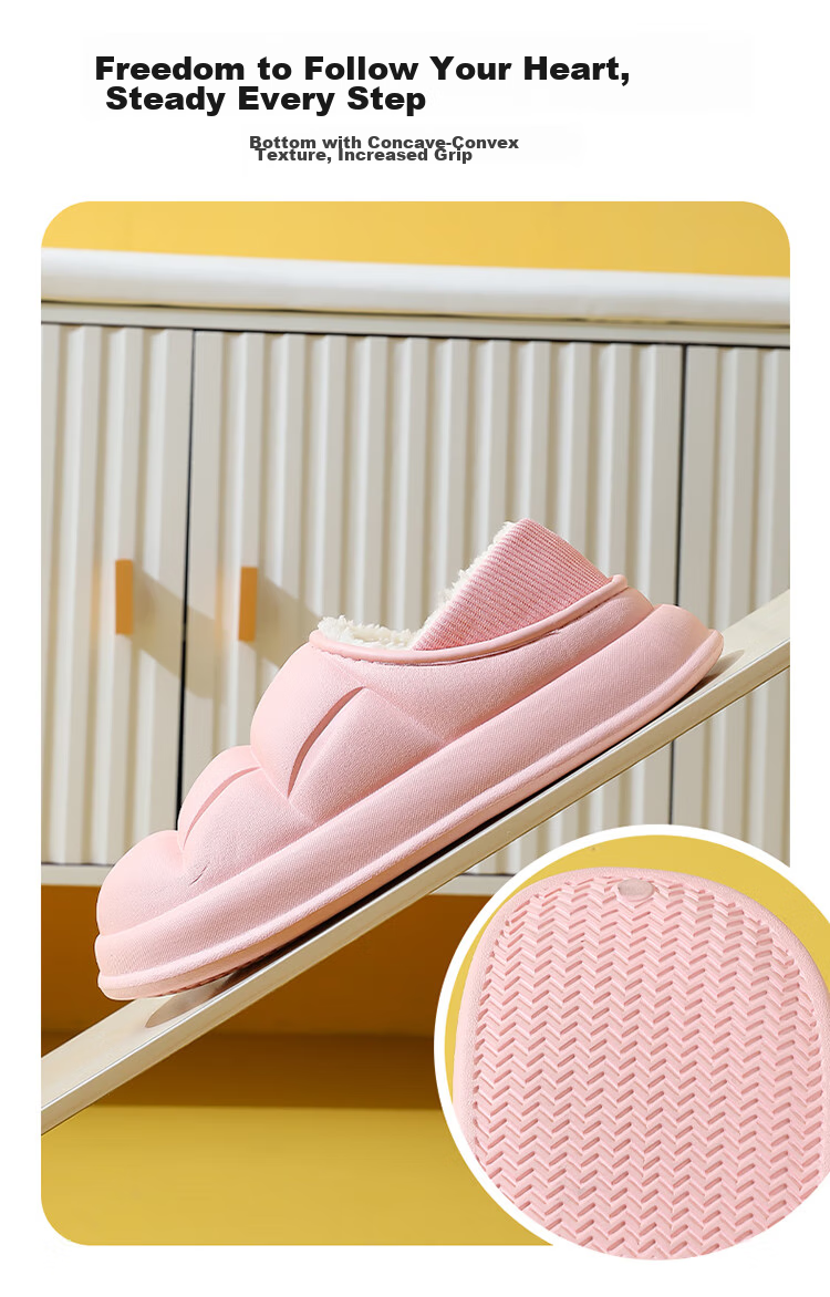 CARTELO Cotton Slippers for Men And Women, Autumn And Winter Home Indoor Outdoor Wear, Warm Water-Resistant Soft Sole EVA Couple Shoes 6