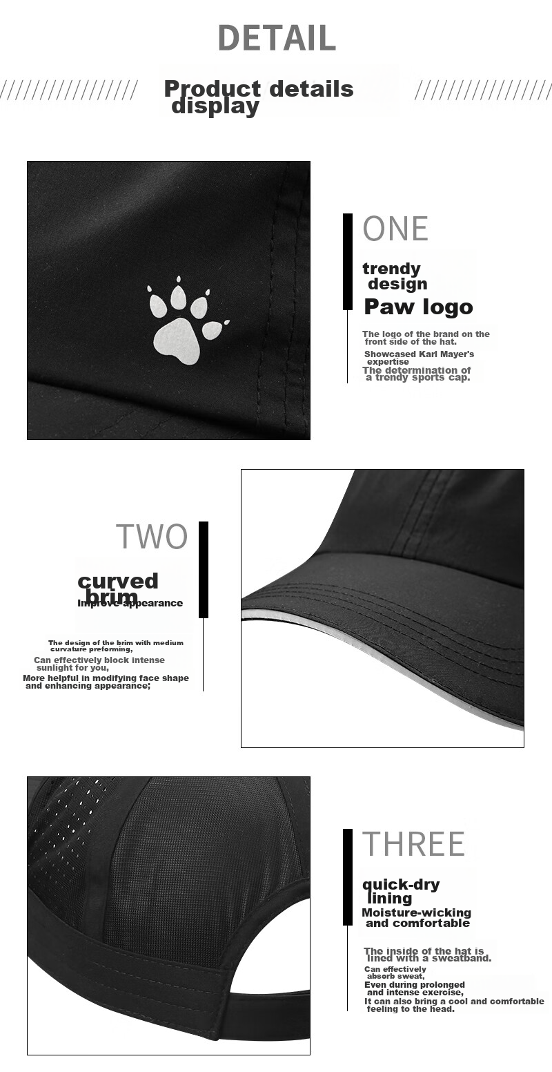 KELME Hat for Men And Women, Marathon Running Outdoor Sun Hat, Tennis Hiking Quick-Dry Cap, Sun Protection Cap, Baseball Cap 8