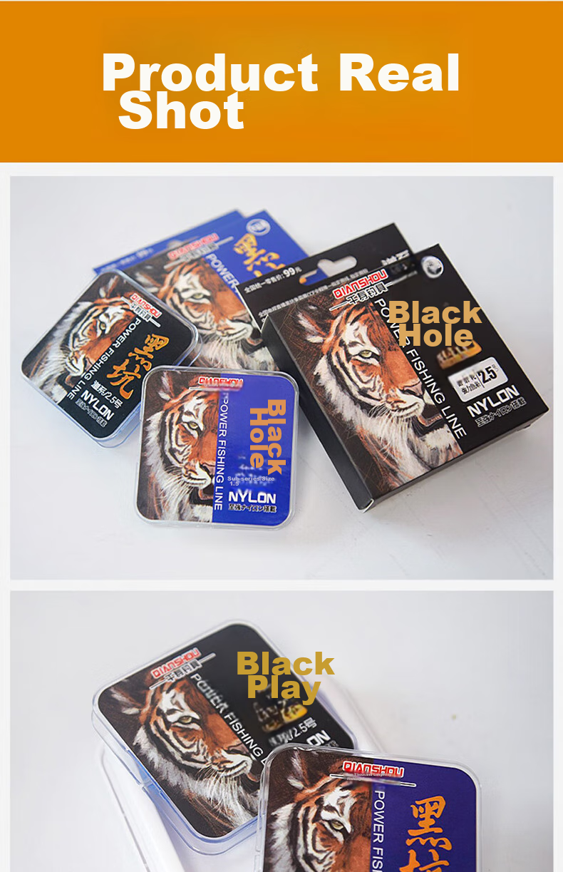 Qianshou New Black Pit Fishing Line, Nylon Line, Leader Line, Main Line, Imported from Japan, Original Silk, Ultra-High Tensile Strength, Non-Curling 15