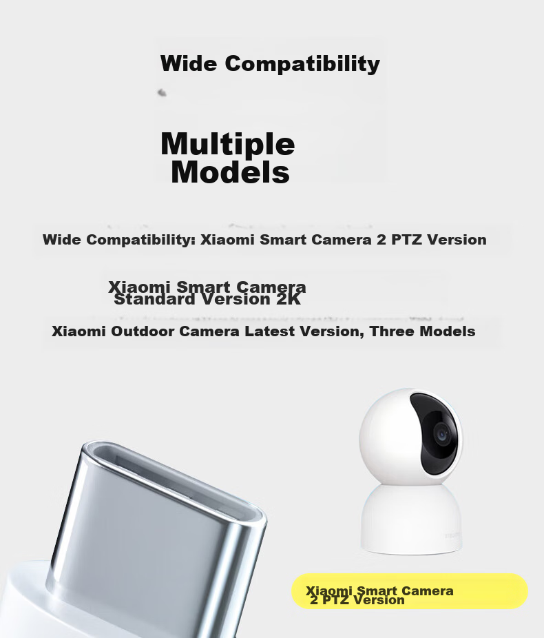 Masentek Power Extension Cable for Xiaomi 2 Cloud Version, Standard Outdoor Surveillance Camera Power Extension Cord, Extended USB to Type-C Charging Data Cable, Extra Long 5 Meters 4
