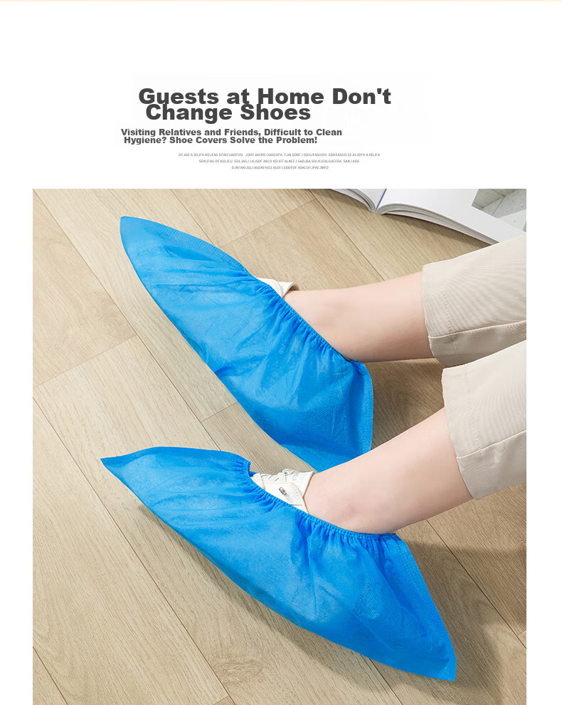 Jtrip Non-Woven Shoe Covers, Large Size Disposable Shoe Covers, Thickened Dustproof Breathable Indoor Wear-Resistant Non-Slip Foot Covers, 100 Pieces 7