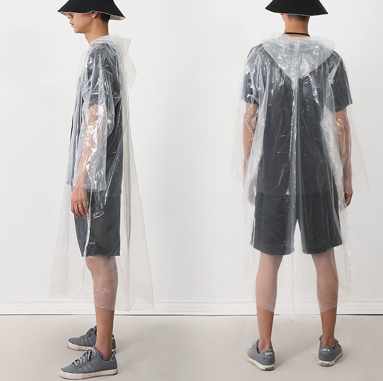 Lehuolvxing Disposable Raincoat, Thickened Adult Hiking Outdoor Concert All-In Full-Body Heavy Rain Protection Poncho, Long Style with Large Brim 15