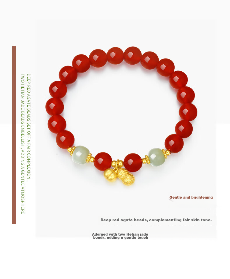 CHOW TAI SENG, Good Things Happen Red Agate Bracelet Silver Bracelet for Women, 2026 New Style, Zodiac Year Gift for Ladies, Birthday Present 5