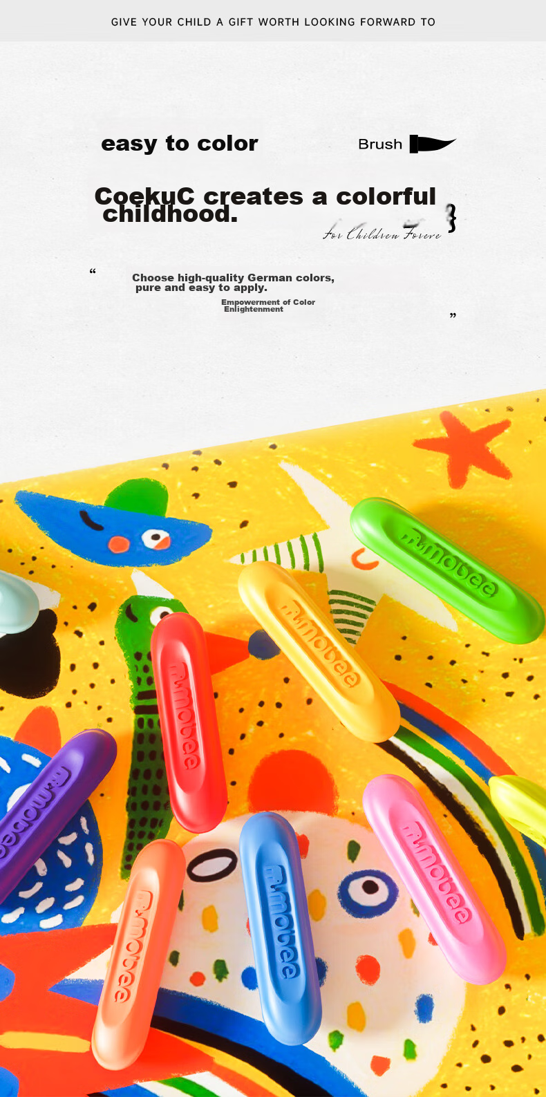 Mobee Triangular Crayons for Children's Drawing And Oil Painting, Art Supplies, 24 Colors MOA-0015, Travel Gift for National Day Outings, Educational Tool 5
