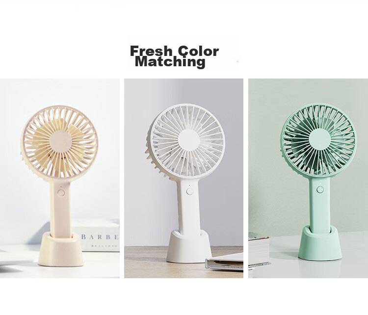 JD Original Handheld Desktop Dual-Use Portable Mini Fan, USB Rechargeable Quiet High-Power Electric Fan, Compact Personal Outdoor Camping Mini Desktop Fan, Mint Gree 12