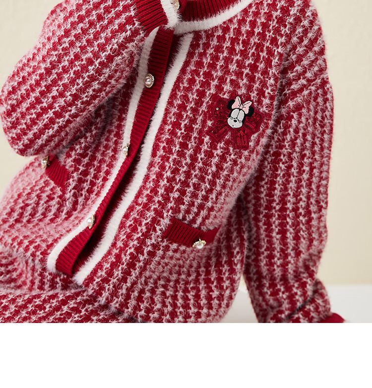 DISNEY Children's Girls' Outfit Set, Dress with Thick Sweater, Red New Year's Outfit, Winter 2023 DB331TE16, Bright Red, Size 110 2
