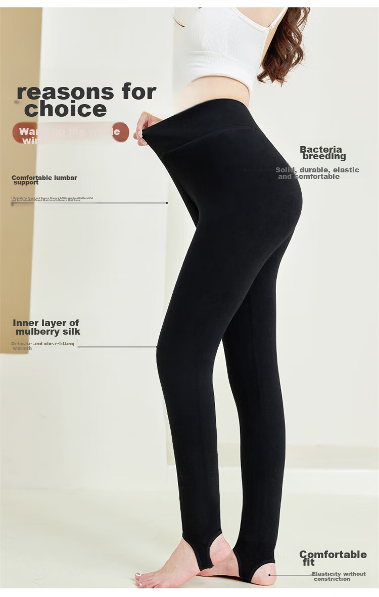 LangSha [Fall New Arrival] Silk Thermal Pants for Women, Winter Outer Wear, Fleece-Lined, Thickened Base Layer Pants, Plus Size, Extra Thick Cotton Pants 8