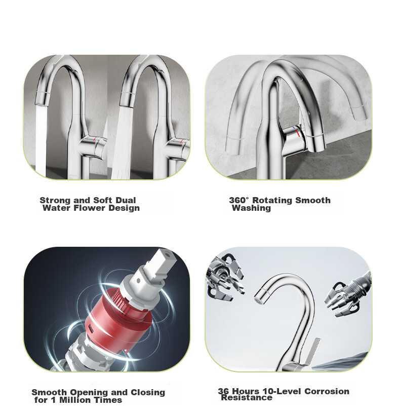 JOMOO Basin Faucet, Washbasin Cold And Hot Dual Control, Rotatable Sink, Bathroom Cabinet Faucet 32686 6