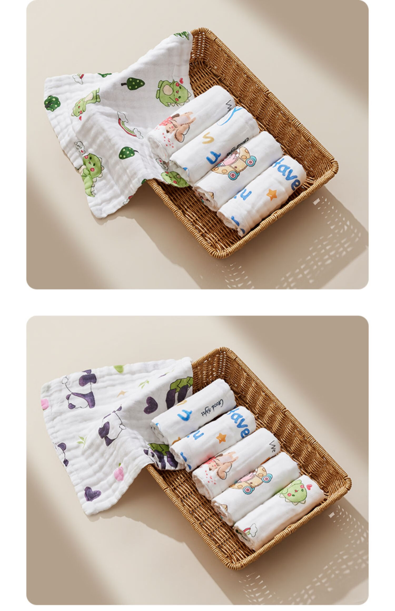 JOYNCLEON Baby Drool Bib Towel, Pure Cotton, 6-Layer Gauze, Small Square Towel, Soft Children's, Pack of 6, 30 Jyp171062 19