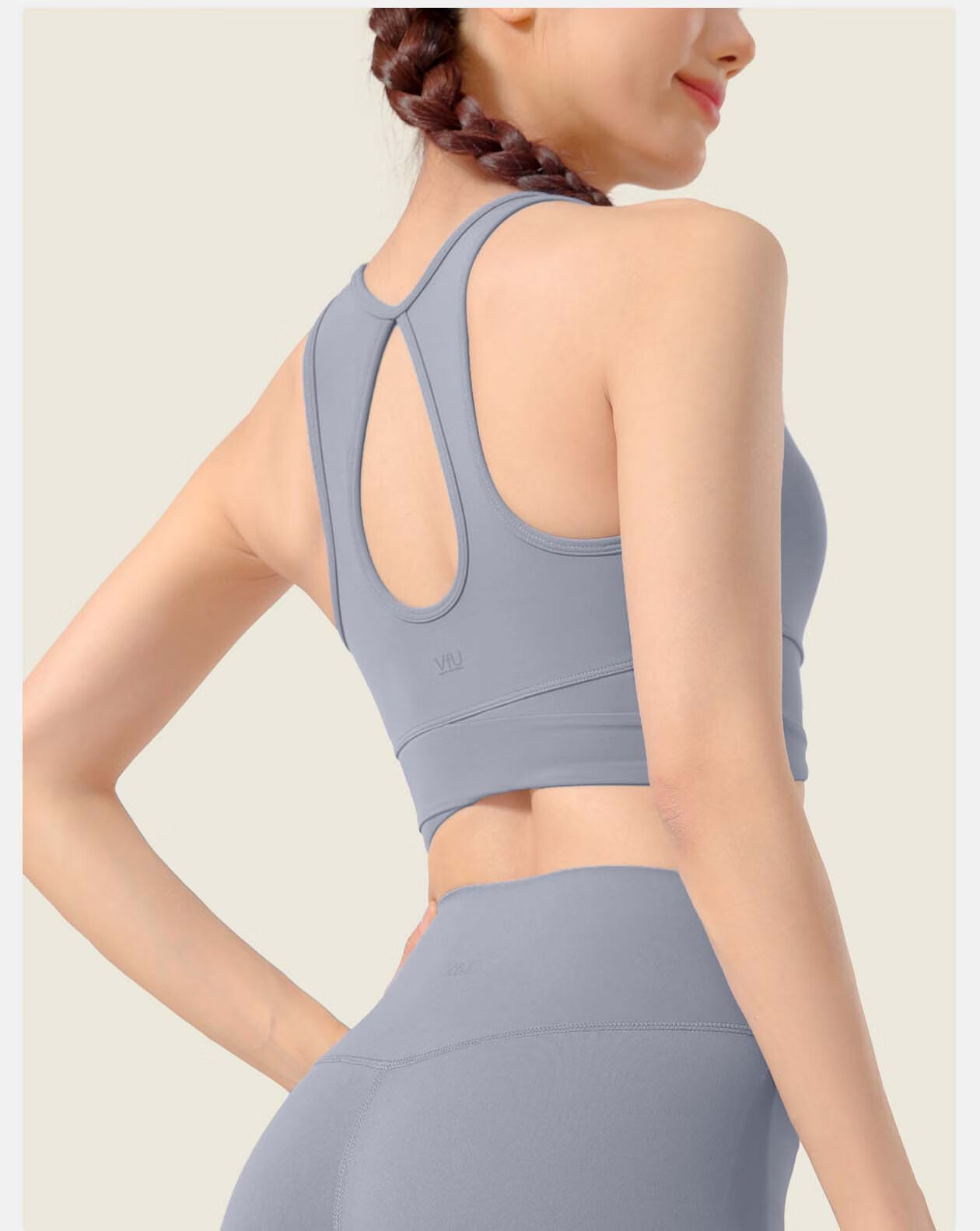 VFU Xiao Nao Dan Sports Bra for Women, Running Anti-Shock Sports Vest, Fitness Back Support, Cream Yellow, S 17