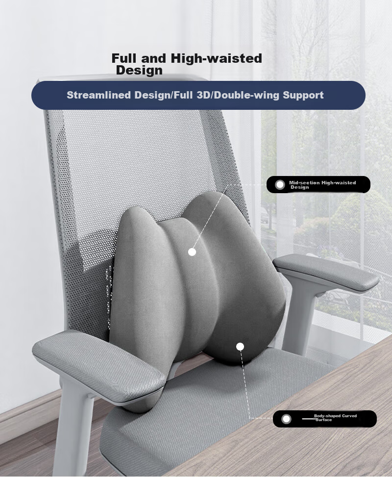 FOOJO Lumbar Support Cushion for Office, Long Sitting Back Support Pad, Car Seat Back Support Pillow, Corporate Gift Purchase 4