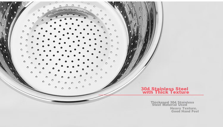 MAXCOOK 316L Stainless Steel Rice Sieve and Vegetable Basin, Thickened Draining Basin for Washing Rice, Vegetables, and Fruits, 28cm MCWA3390 7