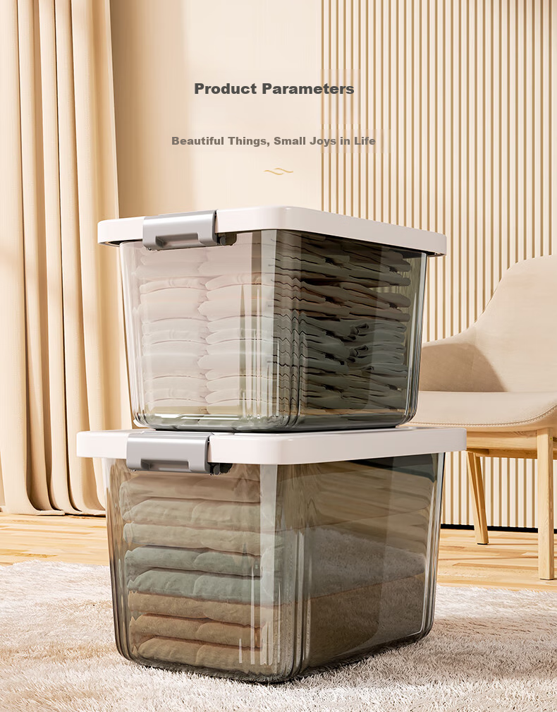Jiadu Transparent Storage Box for Home And Car Use, Large Plastic Container for Clothes And Toys, Organizer Basket 8
