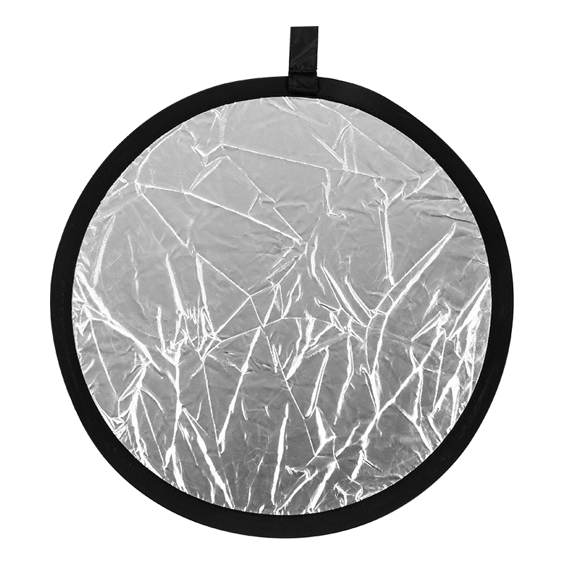 AMBITFUL Zhijie 60cm Round Mini Portable Reflector, Foldable Two-In Compact Silver Photography Light Modelling Board for Selfies And Photography