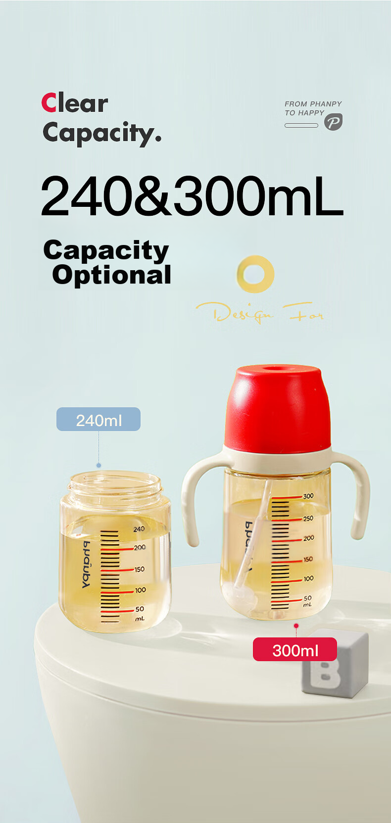 Xiaoyaxiang Straw Baby Bottle Direct Drinking Cup 1-3 Years Old Toddler PPSU with Gravity Ball Handle Children's Water Cup 300ml 20