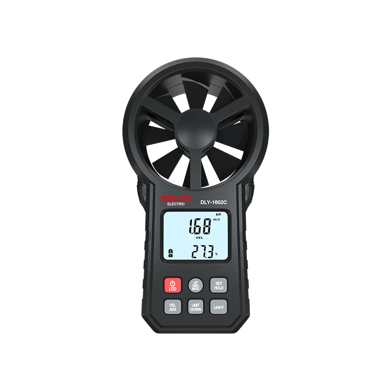 DELIXI ELECTRIC High-Precision Anemometer, Air Flow Meter, Wind Speed Sensor, Handheld Wind Speed Measuring Instrument, All-In Desig