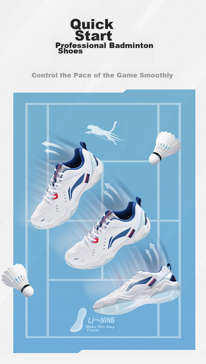 Li-Ning Badminton Shoes, Unisex Fly Leg Design, Non-Slip Wear-Resistant Tennis Shoes, Table Tennis Shoes, Low-Profile Flying Sports Shoes 8