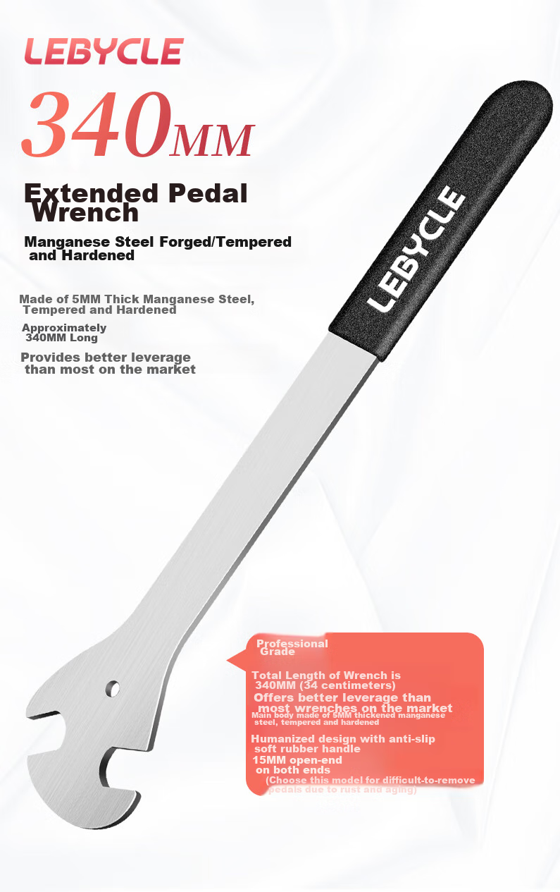 LEBYCLE Mountain Road Folding Bicycle Pedal Wrench, Extended Tool, Wheel Removal And Installation, Repair And Maintenance Foot Pedal 1