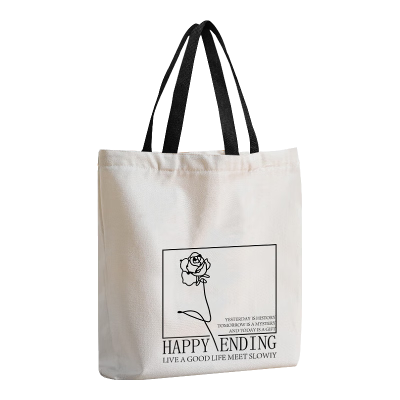 Right Away Canvas Bag Handbag Shopping Grocery Carrier Eco-Friendly Bag Clothes Tote Large Bag Shoulder Gift Pocket