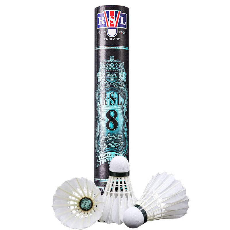 RSL Badminton Shuttlecocks, No. 8 Duck Feather, Stable And Durable for Training And Competition, Pack of 12, Speed 77