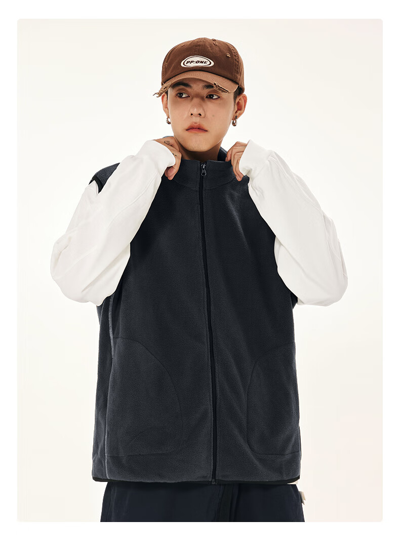 Baleno Men's Vest, Winter Thickened Double-Sided Fleece, Heart-Protecting, Cold-Resistant, Warm Waistcoat, Versatile Outerwear, Fleece Vest 13