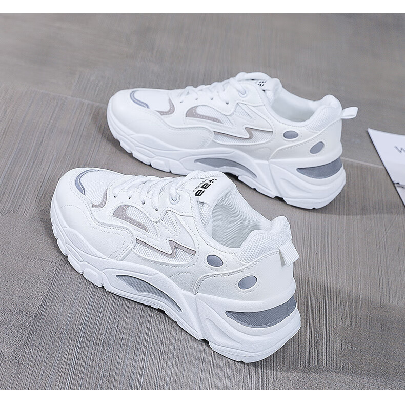 CARTELO Women's Dad Sneakers, Spring Casual White Shoes, Comfortable Sports Shoes, Running Shoes for Women, 0936 White, Size 35 19