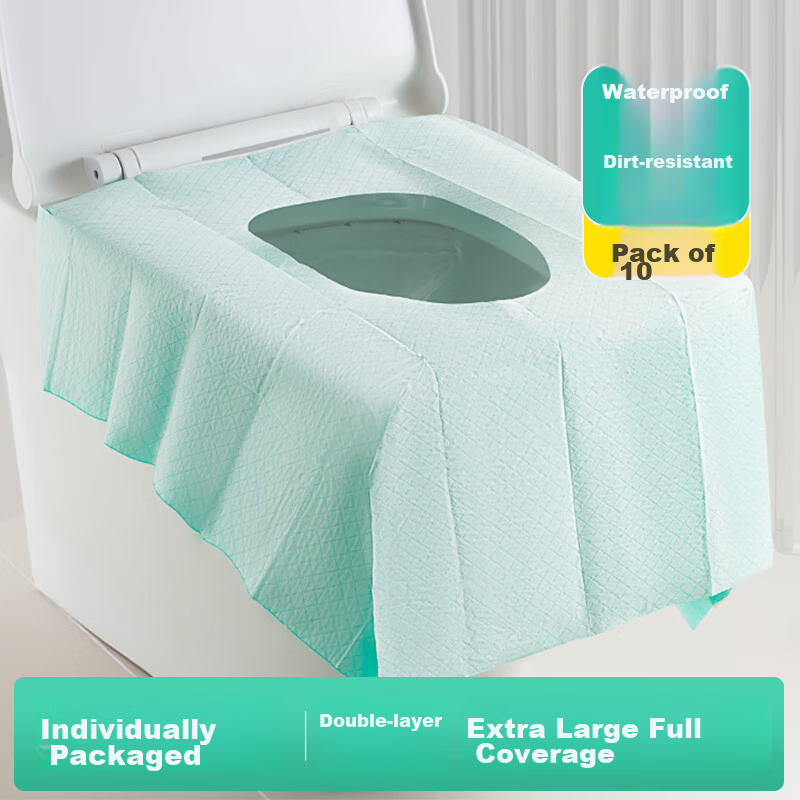 JAJALIN Disposable Toilet Seat Covers for Travel, Business Trips, Hotel Use, Individually Wrapped, Full Coverage, Pack of 10