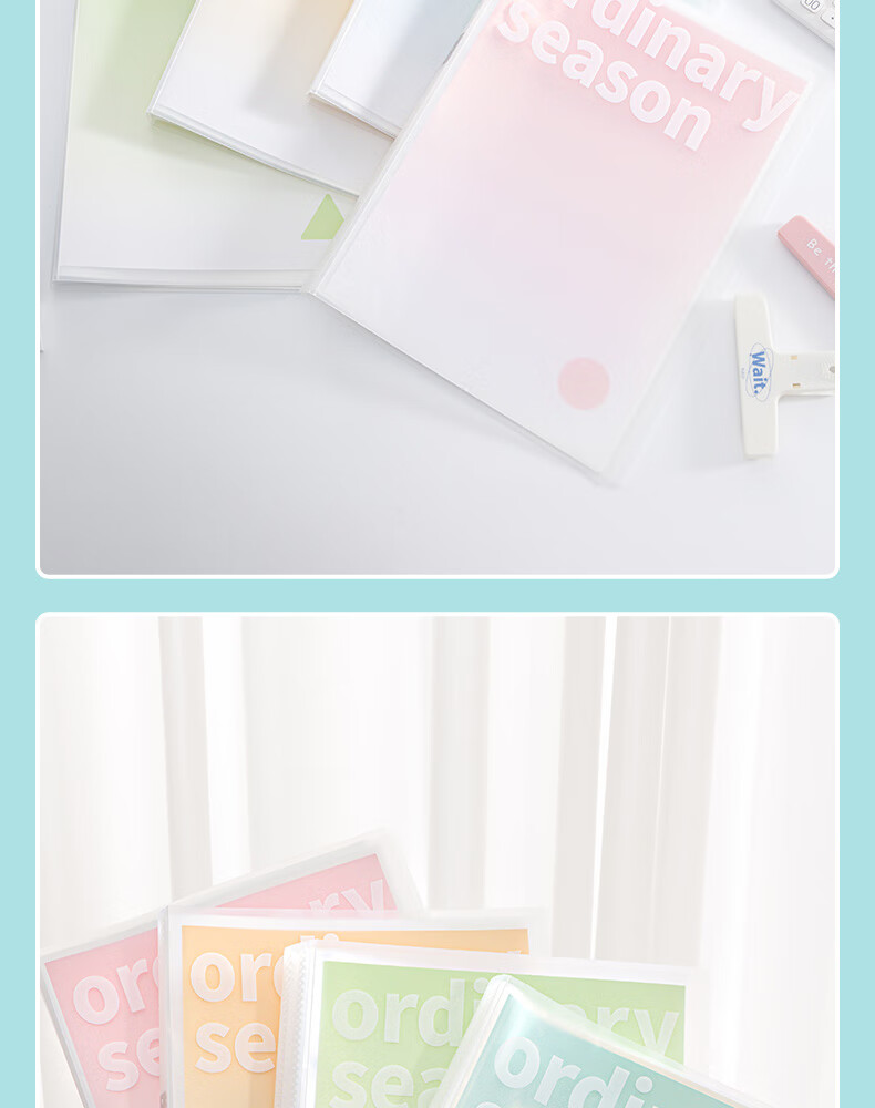 Sannianerban 100-Page Document Folder A4 Student Pregnancy Test Report Storage Office Supplies File Organizer Student Exam Paper Storage Folder Transparent Gradient Insert File Folder Gradient Blue 13