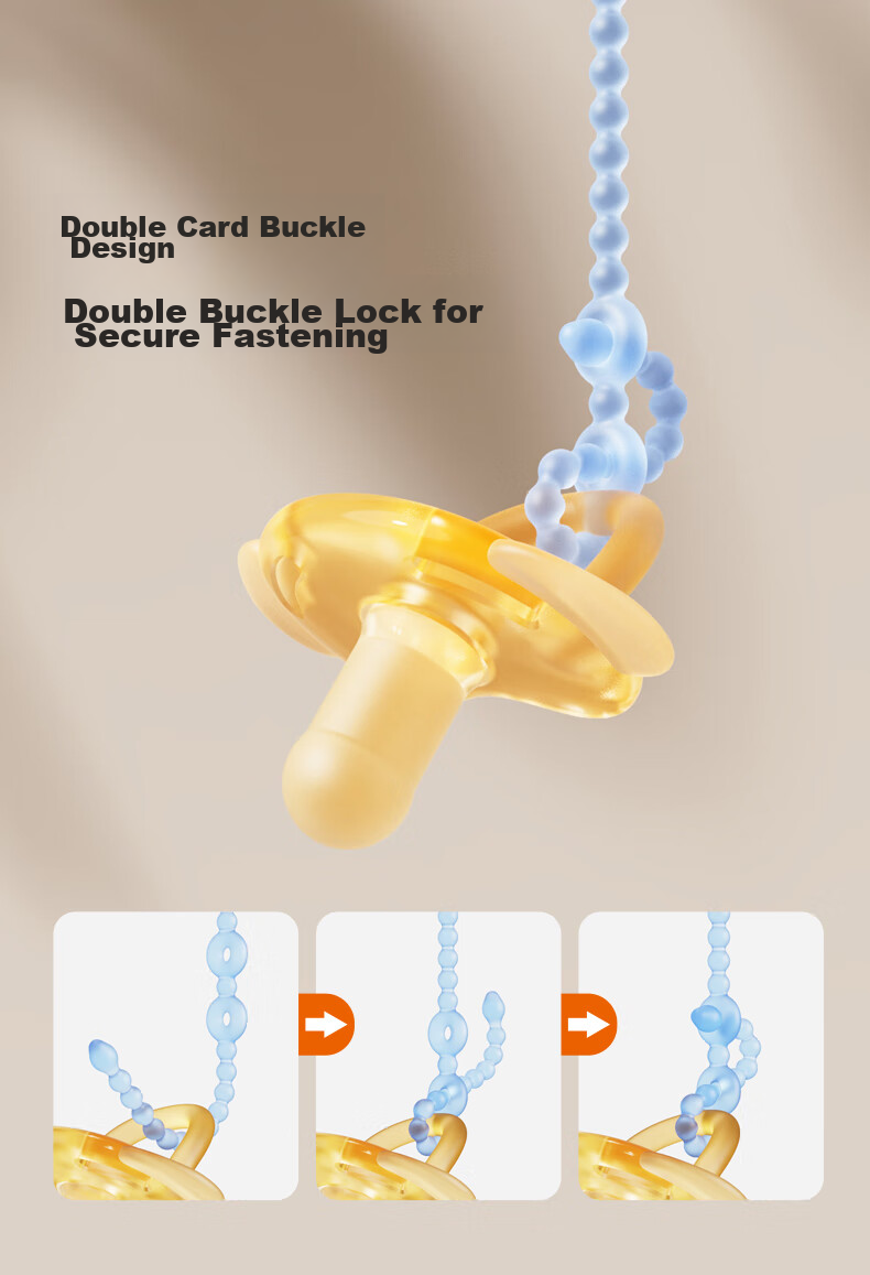 DOCTOR MA Baby Teether Anti-Drop Chain, Infant Toy Chain, Silicone Nipple Chain, Anti-Lost Cord, Bear Nano Silver Color 3