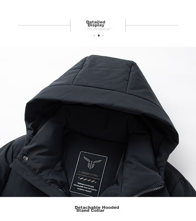 Yalu down Jacket for Men, 2025 Autumn And Winter, Thickened Detachable Hooded Short Style, Business Casual Cold-Proof Winter Coat 21