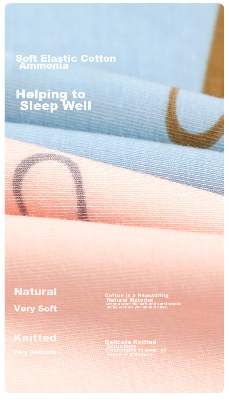 Hodohome Couple's Pajamas, Men's And Women's Spring And Autumn Long-Sleeve Cotton-Spandex High-Elasticity Printed Sleepwear Set, Tranquil Pink, 165/88A 3