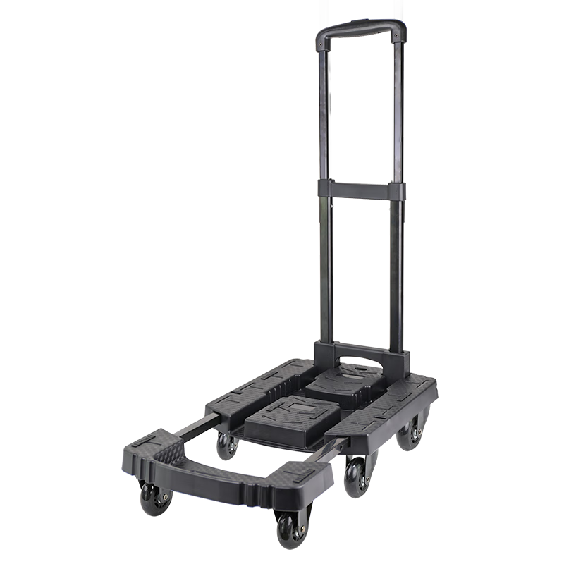 SELORSS Folding Flat Cart Trolley Hand Truck Cargo Transport Turtle Cart Push Cart Luggage Cart Portable Trailer BY01-P Black
