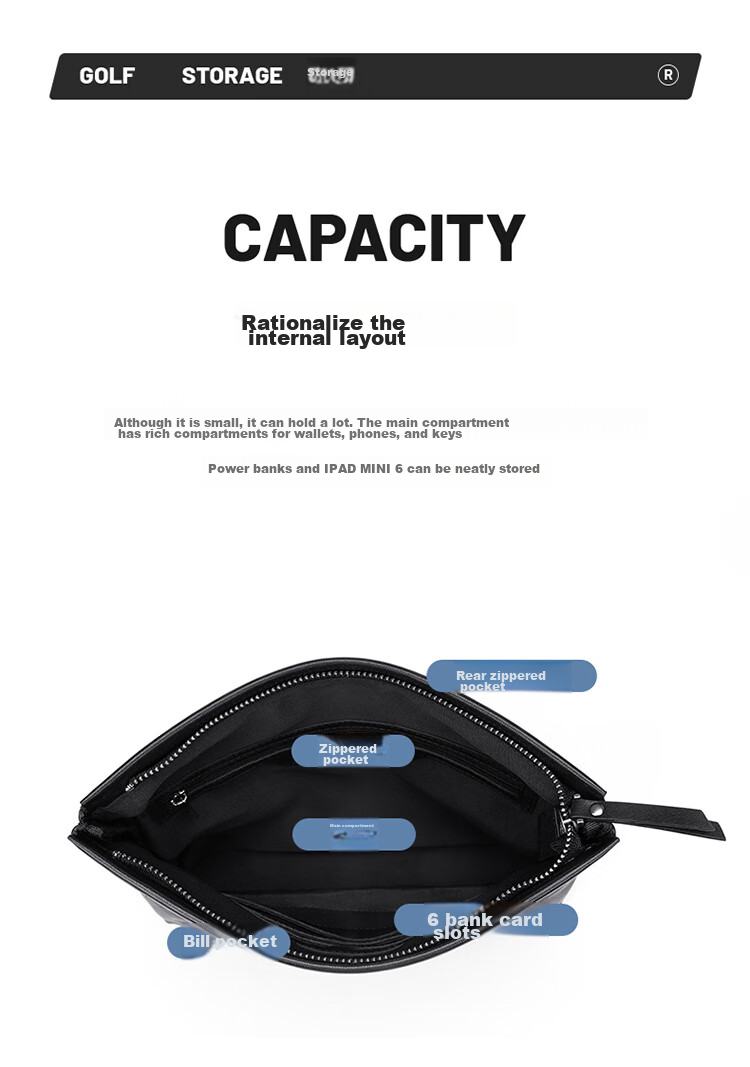 GOLF Shoulder Bag for Men, Top-Grain Leather Crossbody Bag with Multiple Card Slots, Handbag with Dual Use for Phone And IPad, Business Bag for Me 16