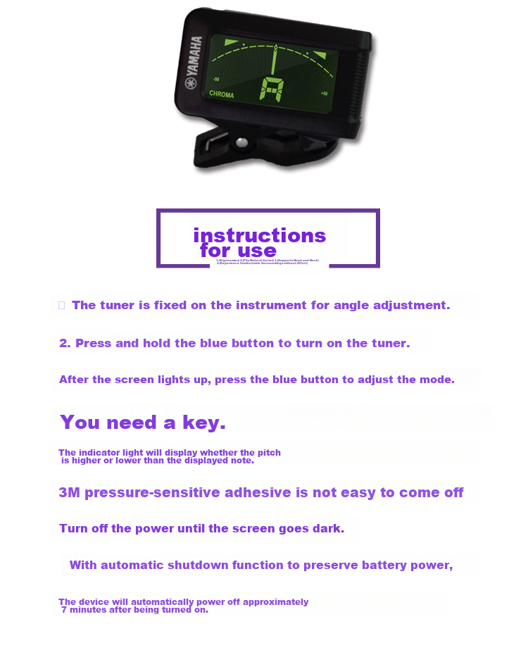 YAMAHA YTC5, Acoustic Guitar Tuner for Classical And Folk Guitars 5