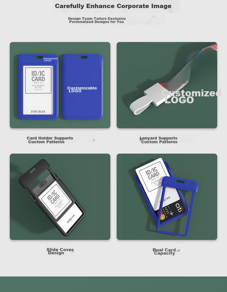 Reap Business ID Card Holder Vertical Style 1 Card Holder + 1 Lanyard Employee Badge Factory Nameplate Work Permit Bus Card Holder Red 7151 2