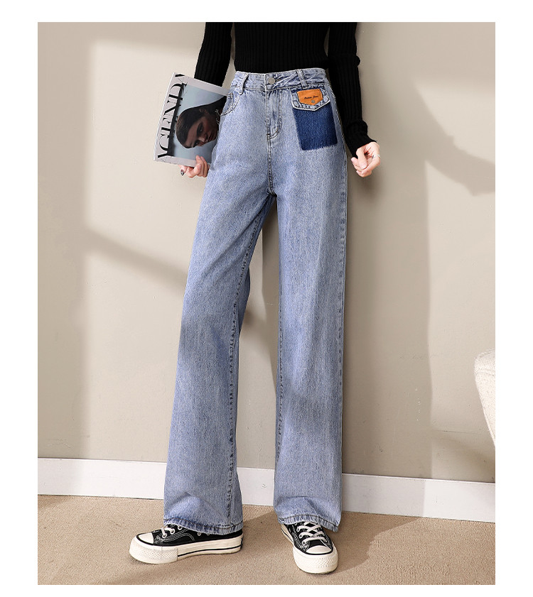 Jeanswest Women's Summer 2026 Thin High-Waist Wide-Leg Capri Denim Shorts Retro Blue M 9