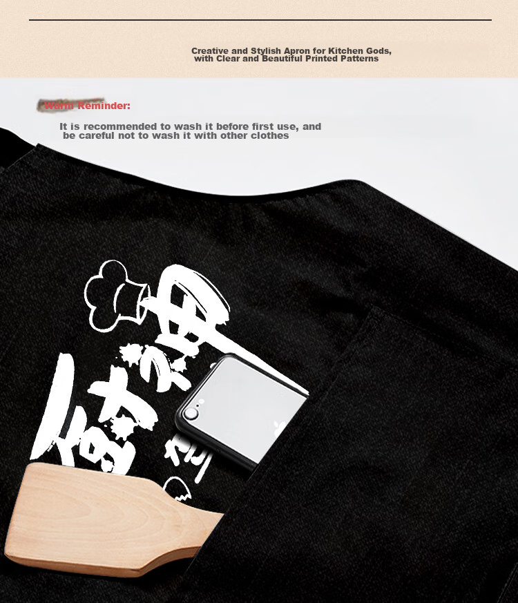 Jiapinhui Apron, Home Light Luxury Canvas Navy Blue Apron, Unisex Style, Adjustable Size, LF-2436 5