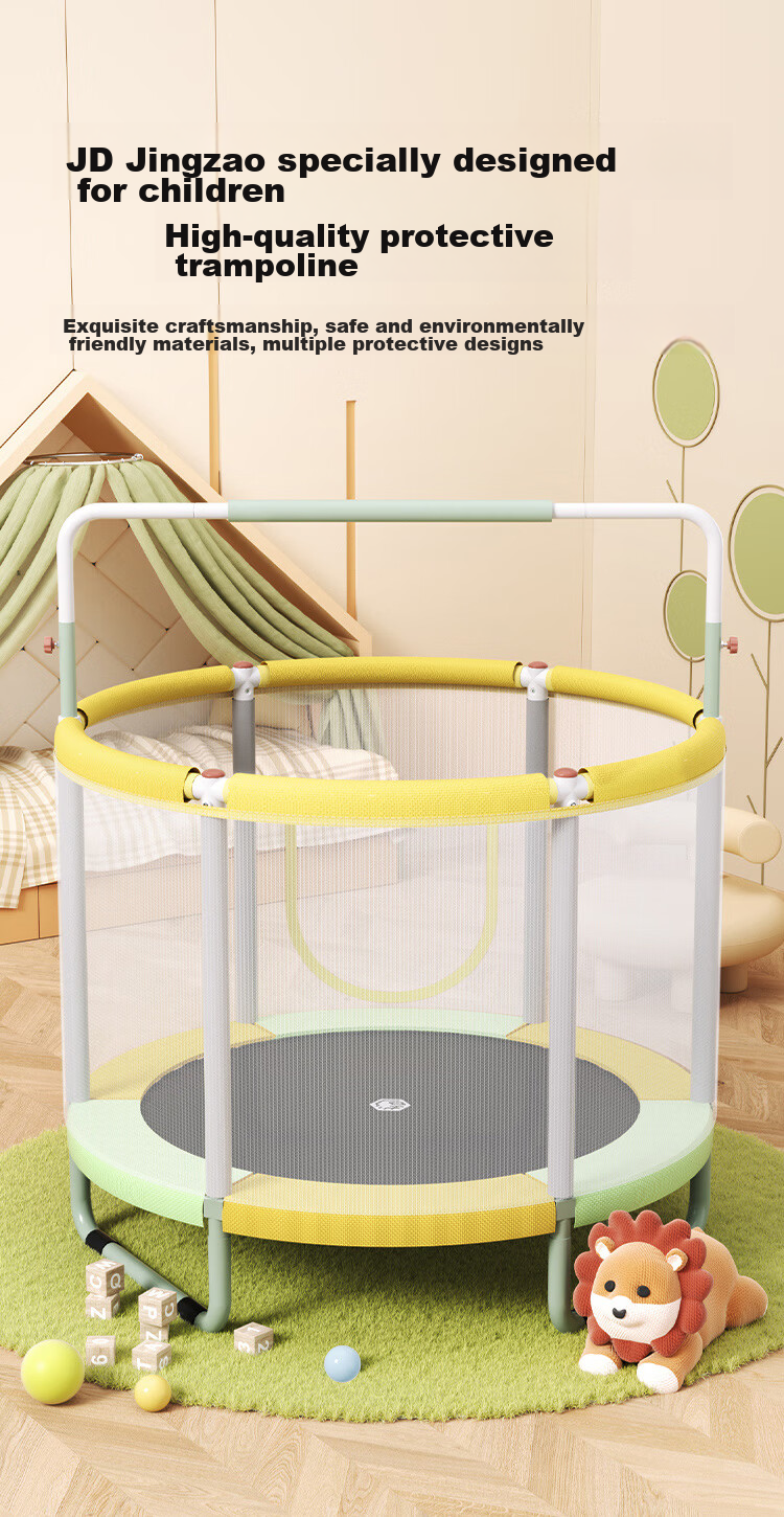 JD Original Trampoline with Enclosure, Indoor Bouncy Bed for Children And Babies, Home Fitness Exercise Equipment 2