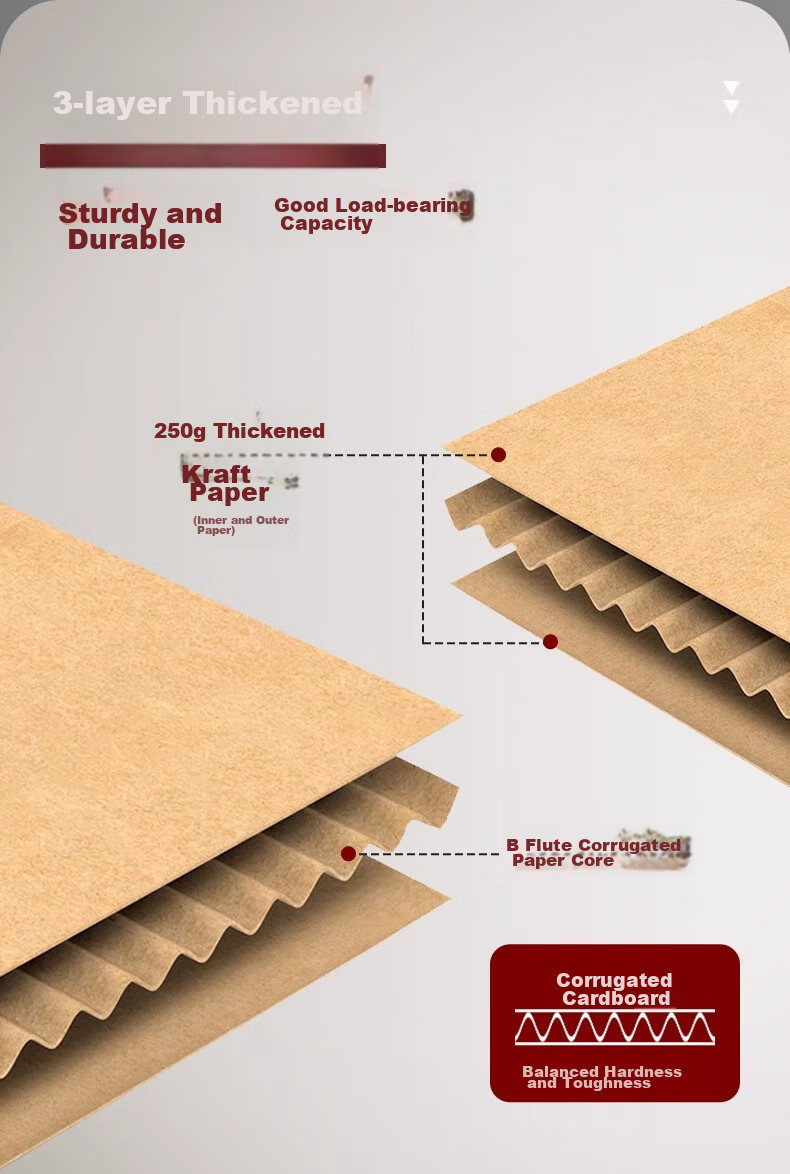 Yuzijian Large 5-Drawer File Storage Box, Three-Layer Thickened 250g Imported Kraft Paper Box, Office Document Financial Accounting Material Storage Turnover Box 7
