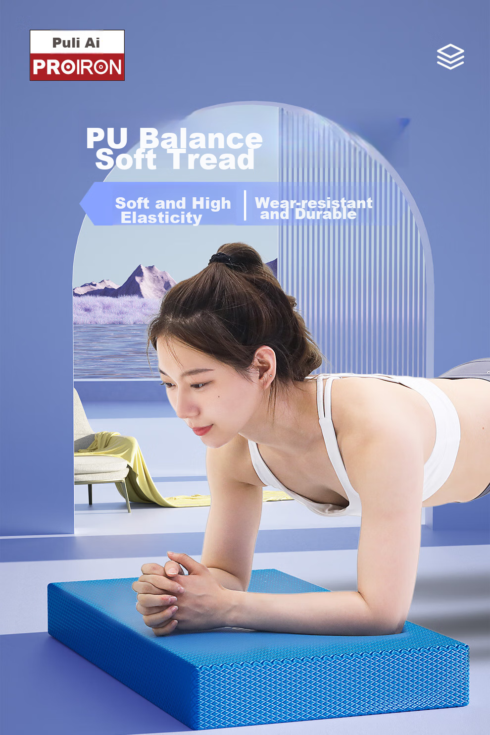 PROIRON Puli'ai Balance Pad, Flat Support Core Training Yoga Mat, for Men And Women, Fitness PU Soft Step, Black 1