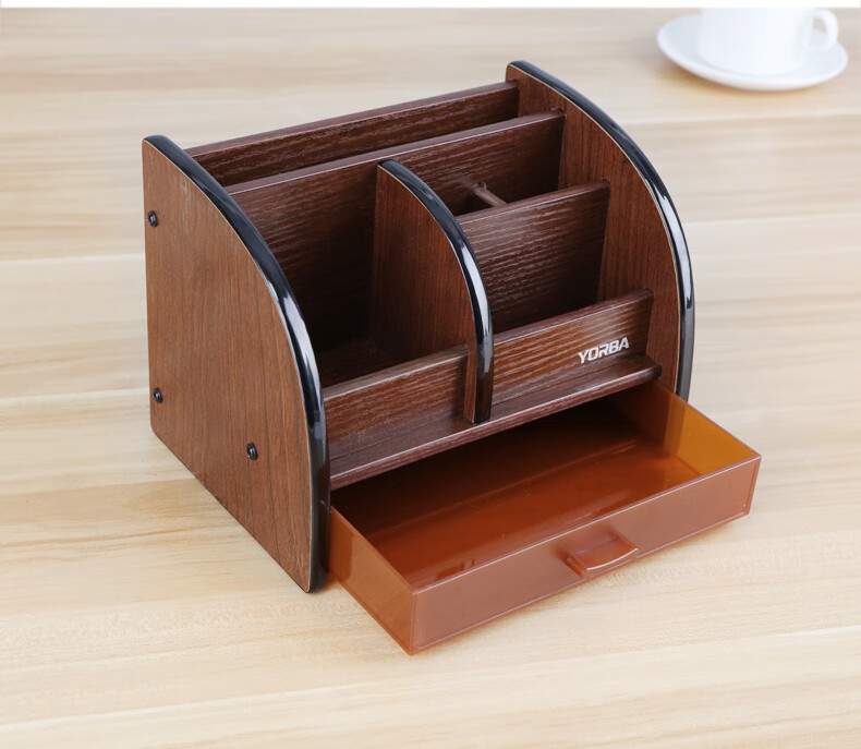 UBTECH Wooden Pen Holder Desktop Storage Box Office Desk Organizer Rack Desktop Drawer Storage 6021A 8