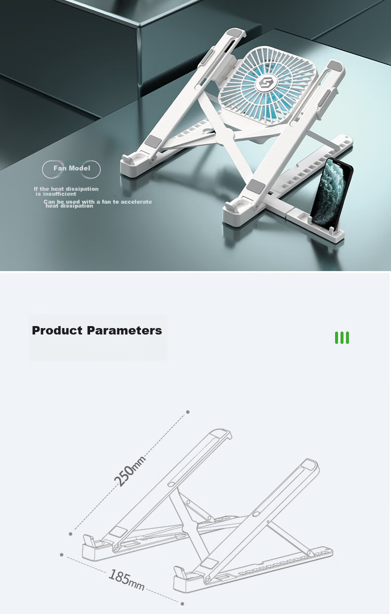 SUOHUANG Laptop Stand Cooling Pad, Desktop Riser, Portable Height Adjustable Stand, Invisible Base for Macbook Accessories, Universal Cervical Spine Foot Pad Support 14