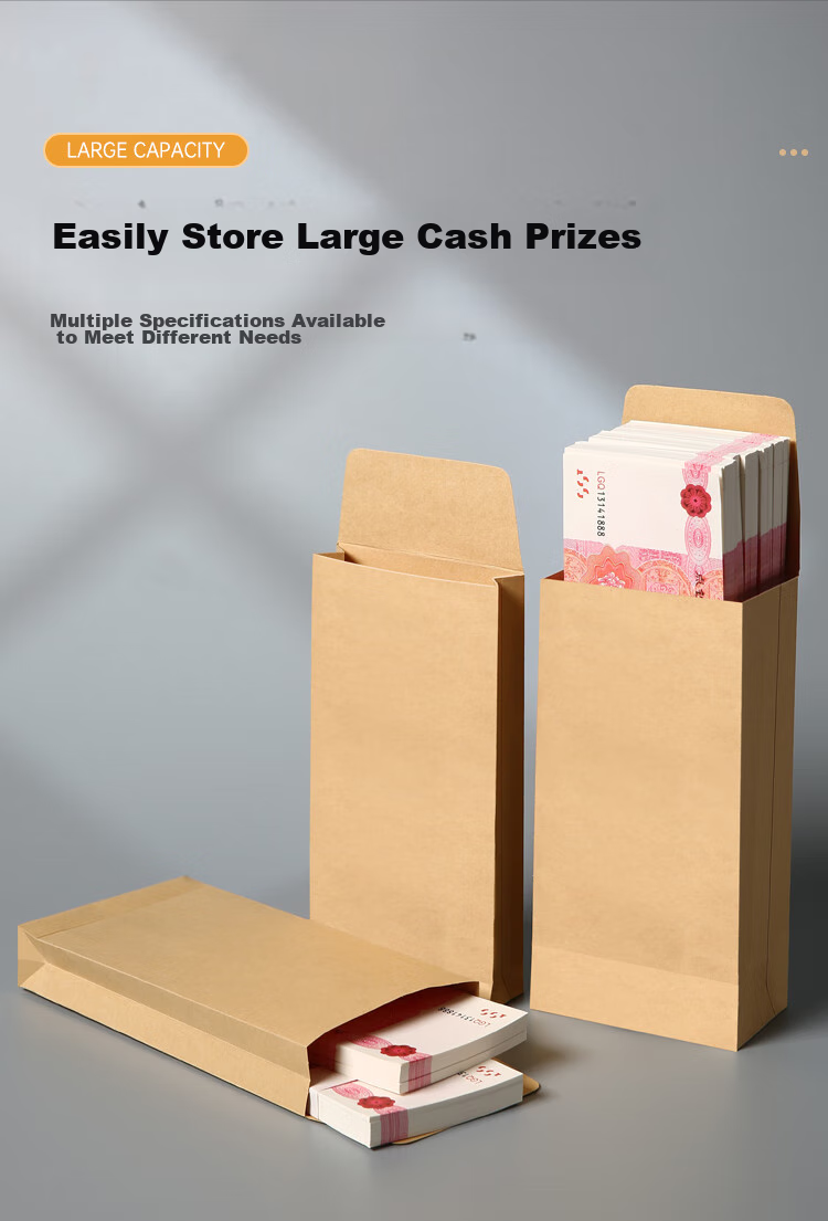 Kingdee Wide Version No. 1 Blank Kraft Paper Envelopes, 20 Pieces/pack, Unlined Envelope Bags for Invoices And Wages, Document Folders, Side Width 60mm 5