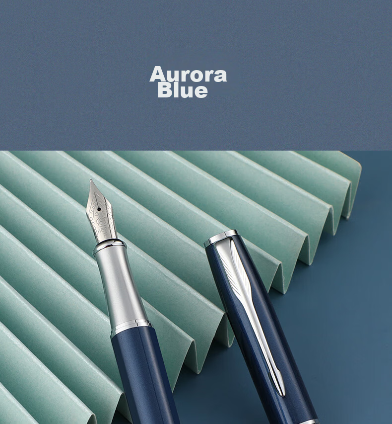 HERO Fountain Pen E609 Extra Fine Iridium Daily Writing Business Calligraphy Practice Pen for Third Grade Elementary And Middle School Students, Boys And Girls Ink Pen Twilight Green Simple Packaging EF Hidden Nib 24