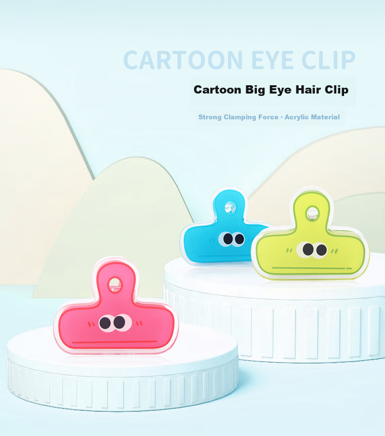Touch Fish Long Tail Clip, Office Supplies, File And Book Dual-Use, PP Material, Strong Grip, Plastic Material, 3-Pack, Cute Cartoon PP Clips 1