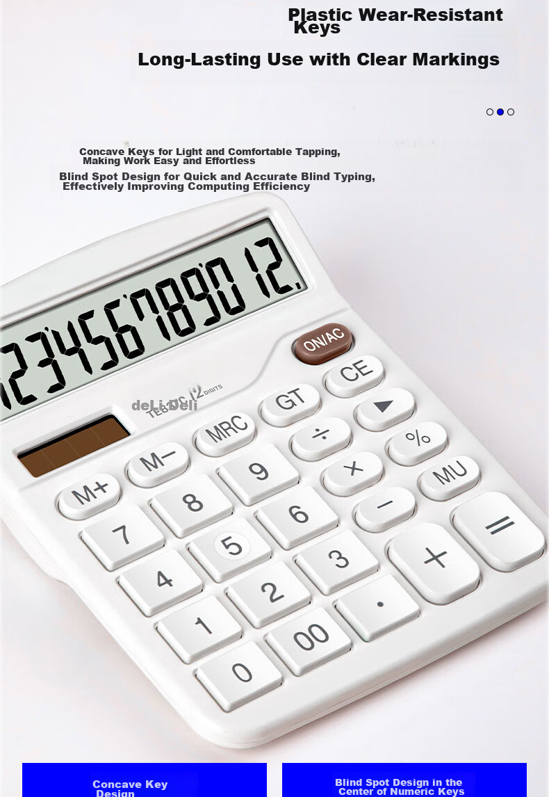 Deli People's Education Edition Fourth Grade Same Model Elementary School Student-Specific Calculator, Math Textbook Synchronized Computer, Multifunctional Office And Accounting Calculation TE31 Blue 9
