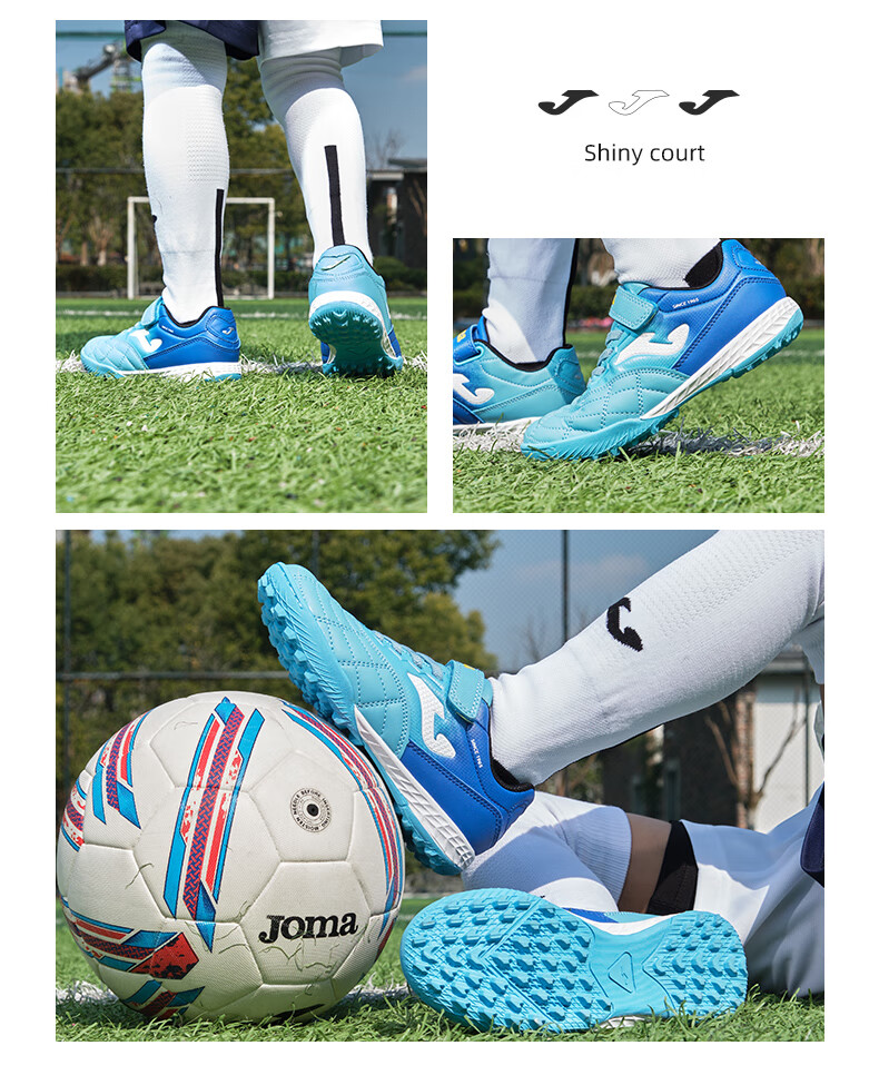 JOMA Velcro Children's Soccer Cleats, Molded Studs for Boys And Girls, Youth Student TF Football Training Shoes, Yellow-Green, Size 29 11