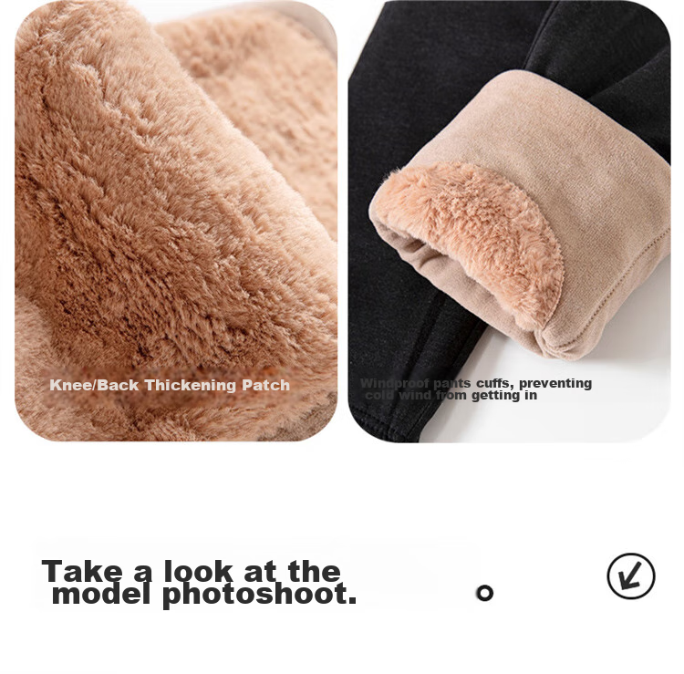 LangSha Cashmere Thermal Pants for Men, Fleece-Lined Thick Cotton Pants, Knee Protection Patches for Middle-Aged And Elderly, Outdoor Wear, Extra Thick for Northeast China 16