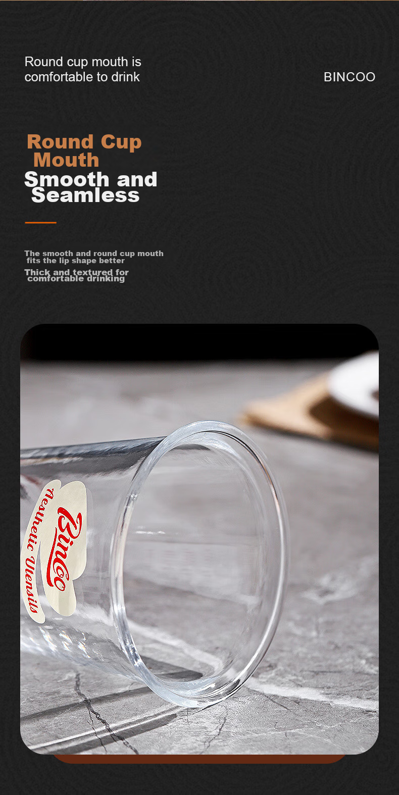 Bincoo Glass Coffee Cup, Iced Americano Cup, Dirty Ice Latte Cup, Cold Drink Summer Ins Transparent Cup, Can Be Placed in Dishwasher 5